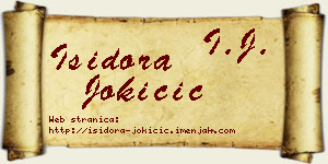 Isidora Jokičić vizit kartica